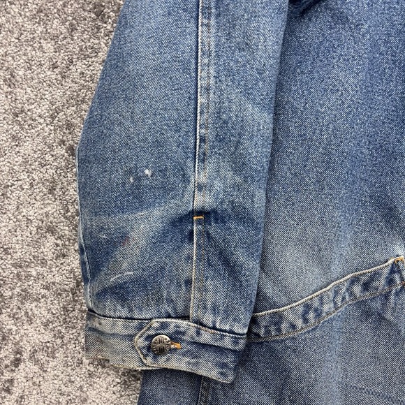 VTG River Edge Denim Chore Jacket Women's 1X Corduroy Collar Blanket Lined - Picture 6 of 12